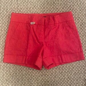 7th Avenue by New York & Company Floral Tapestry Print Hot Pink Shorts Size 6